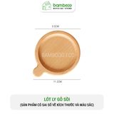 Lót ly gỗ sồi BAMBOOO ECO miếng đỡ cốc uống trà dùng trong nhà hàng , khách sạn , gia đình