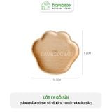 Lót ly gỗ sồi BAMBOOO ECO miếng đỡ cốc uống trà dùng trong nhà hàng , khách sạn , gia đình