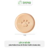Lót ly gỗ sồi BAMBOOO ECO miếng đỡ cốc uống trà dùng trong nhà hàng , khách sạn , gia đình