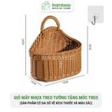 Giỏ mây nhựa treo tường decor BAMBOOO ECO rổ đa năng đựng để đồ khô trang trí không gian bếp