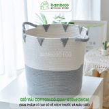 Giỏ đựng quần áo bẩn Cotton BAMBOOO ECO đựng đa năng, đồ chơi có thể gấp gọn phong cách Hàn Quốc