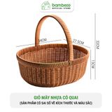 Giỏ picnic 2024 đựng đồ BAMBOOO ECO đựng hoa quả trái cây bánh kẹo , có quai xách , đan tay thủ công