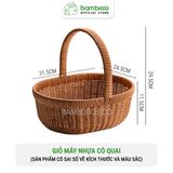 Giỏ picnic 2024 đựng đồ BAMBOOO ECO đựng hoa quả trái cây bánh kẹo , có quai xách , đan tay thủ công