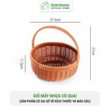 Giỏ picnic 2024 đựng đồ BAMBOOO ECO đựng hoa quả trái cây bánh kẹo , có quai xách , đan tay thủ công