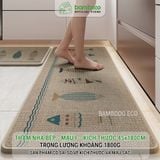 Thảm bếp 2024 sợi dệt thấm nước nhanh BAMBOOO ECO thảm trải sàn nhà bếp chống trơn trượt bằng cao su