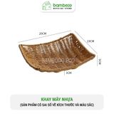 Khay nhựa giả mây chống trượt BAMBOOO ECO đựng đồ khô bánh kẹo hướng dương dùng trong nhà hàng