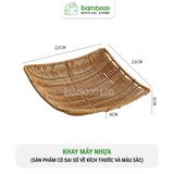Khay nhựa giả mây chống trượt BAMBOOO ECO đựng đồ khô bánh kẹo hướng dương dùng trong nhà hàng