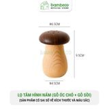 Hộp tăm hình cây nấm BAMBOOO ECO chất liệu gỗ sồi, gỗ óc chó