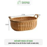 Giỏ Mây Đan Thủ Công Vintage BAMBOOO ECO Đựng Mỹ Phẩm và Đồ Khô Nhà Bếp Có Quai Xách Tiện Lợi