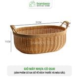 Giỏ Mây Đan Thủ Công Vintage BAMBOOO ECO Đựng Mỹ Phẩm và Đồ Khô Nhà Bếp Có Quai Xách Tiện Lợi