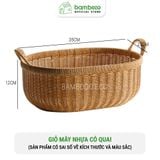 Giỏ Mây Đan Thủ Công Vintage BAMBOOO ECO Đựng Mỹ Phẩm và Đồ Khô Nhà Bếp Có Quai Xách Tiện Lợi