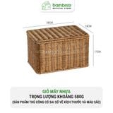 Giỏ Nhựa Giả Mây Có Nắp BAMBOOO ECO Giúp Bảo Quản Đồ Dùng Gọn Gàng Chống Bụi Hiệu Quả