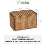 Giỏ Nhựa Giả Mây Có Nắp BAMBOOO ECO Giúp Bảo Quản Đồ Dùng Gọn Gàng Chống Bụi Hiệu Quả
