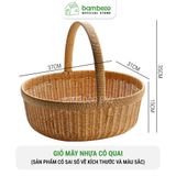 Giỏ picnic 2024 đựng đồ BAMBOOO ECO đựng hoa quả trái cây bánh kẹo , có quai xách , đan tay thủ công