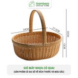 Giỏ picnic 2024 đựng đồ BAMBOOO ECO đựng hoa quả trái cây bánh kẹo , có quai xách , đan tay thủ công