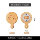 Dụng cụ mở nắp chai BAMBOO HOME Khui bia bằng gỗ họa tiết dễ thương có nam châm hút tiện lợi dùng cho nhà hàng khách sạn