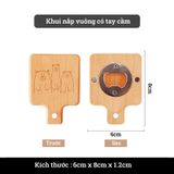 Dụng cụ mở nắp chai BAMBOO HOME Khui bia bằng gỗ họa tiết dễ thương có nam châm hút tiện lợi dùng cho nhà hàng khách sạn