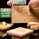Giấy Thấm Dầu Kiểu Mỹ Set 50 Tờ BAMBOOO ECO Lót Cho Đồ Ăn Chiên Rán, Đồ Nướng , Bánh Mì Chống Dầu Mỡ