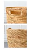 Sọt mây đan thủ công Việt Nam BAMBOO HOME có tay cầm đựng quần áo, đồ chơi, decor sử dụng ở phòng khách, phòng ngủ