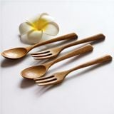 Thìa dĩa gỗ cafe màu tự nhiên BAMBOOO ECO dùng trong nhà hàng gia đình thân thiện môi trường