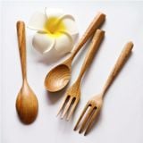 Thìa dĩa gỗ cafe màu tự nhiên BAMBOOO ECO dùng trong nhà hàng gia đình thân thiện môi trường