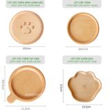 Lót ly gỗ sồi BAMBOOO ECO miếng đỡ cốc uống trà dùng trong nhà hàng , khách sạn , gia đình