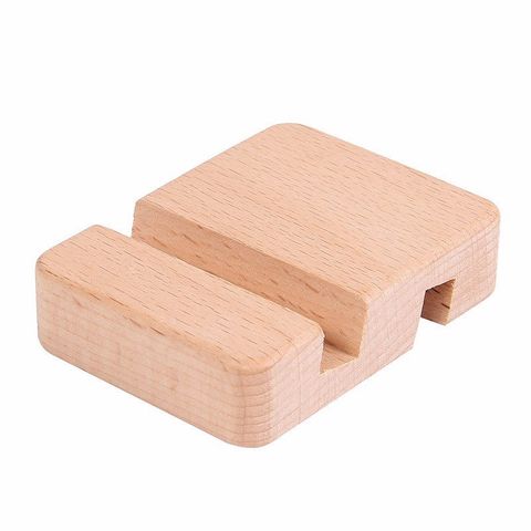 Giá đỡ điện thoại BAMBOO HOME bằng gỗ nhỏ gọn có 2 khe cắm