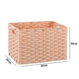 Giỏ đựng đồ đa năng BAMBOO HOME hình chữ nhật, có tay xách, để đồ phòng khách, phòng ngủ, decor trang trí nhà cửa