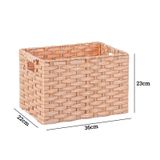 Giỏ đựng đồ đa năng BAMBOO HOME hình chữ nhật, có tay xách, để đồ phòng khách, phòng ngủ, decor trang trí nhà cửa