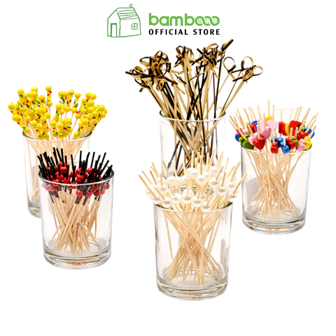Tăm xiên tre đa năng BAMBOOO ECO trang trí cocktail, hoa quả