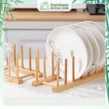 Giá úp cốc chén đĩa sách bằng tre BAMBOOO ECO chắc chắn dễ dàng tiện lợi có thể tháo rời