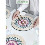 Tấm Lót Bàn Ăn Placemat khảm trai BAMBOOO ECO Sang Trọng Bắt Mắt Phong Cách Bắc Âu Dùng Trong Nhà Hàng Khách Sạn Cao Cấp
