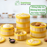 Xửng hấp tre đa năng BAMBOOO ECO lồng hấp bánh bao, dimsum có nắp, dùng trong nhà hàng, khách sạn