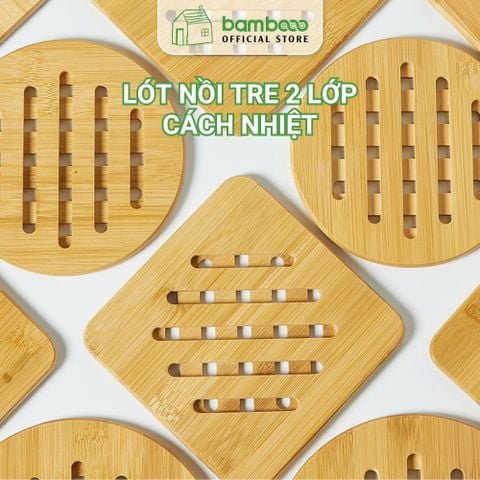Miếng lót nồi gỗ tre BAMBOOO ECO cách nhiệt chống trầy mặt bàn