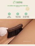 Bàn Chải Phủi Bụi Cán Gỗ BAMBOOO ECO Làm Sạch Bụi Trên Sofa, Giường, Tủ