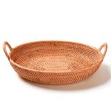 Khay guột oval có tay xách - Khay mây tre - The bamboo