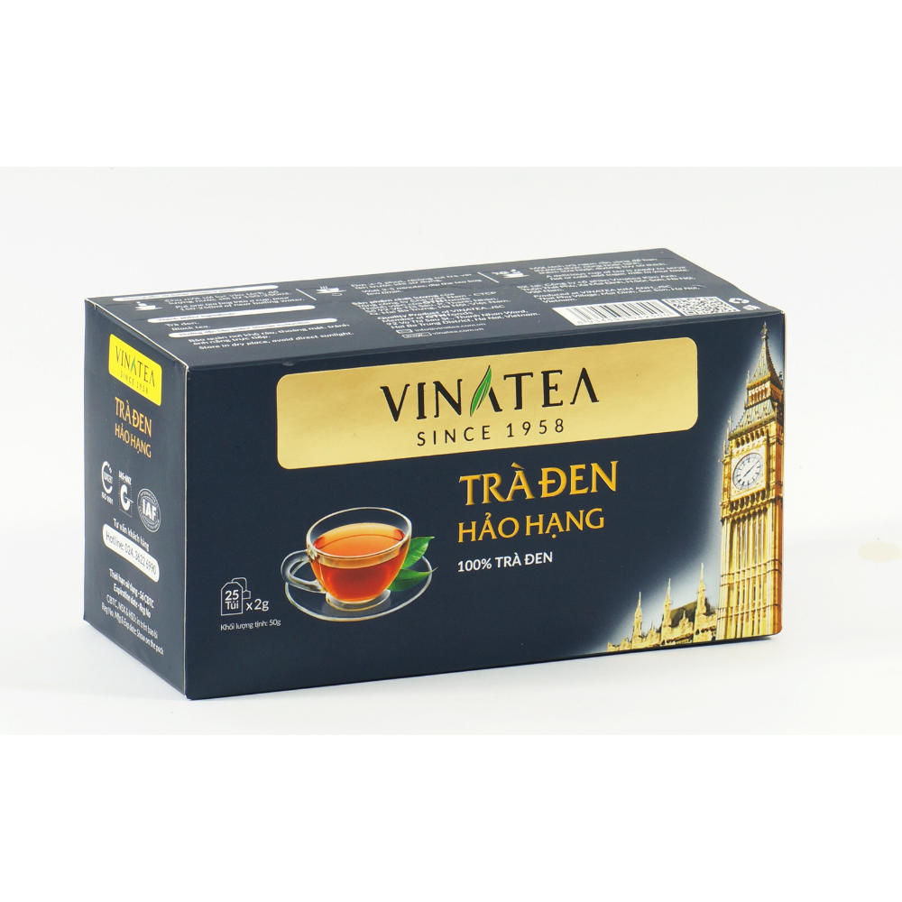 Trà Vinatea Đen Hảo Hạng Túi Lọc 50 g