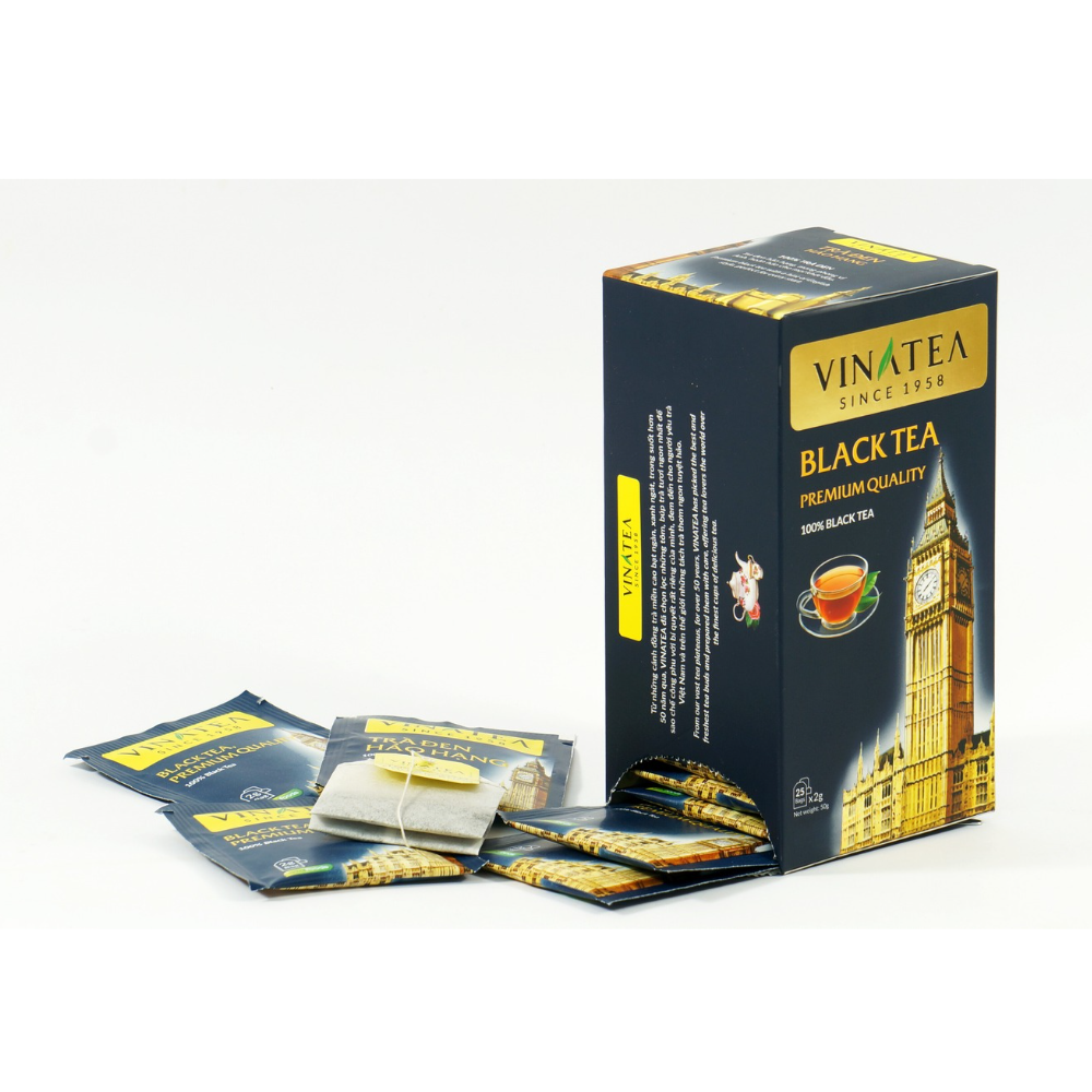Trà Vinatea Đen Hảo Hạng Túi Lọc 50 g