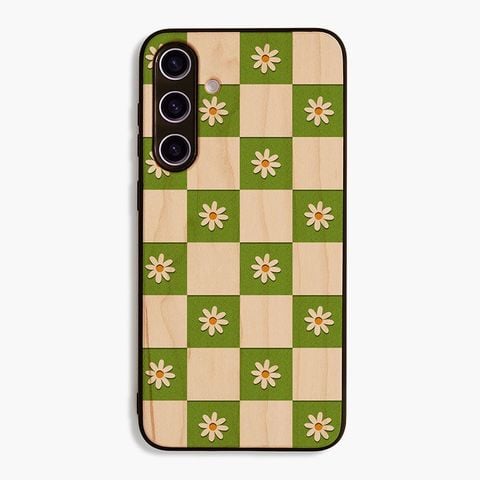 Hoa Daisy phối caro xanh