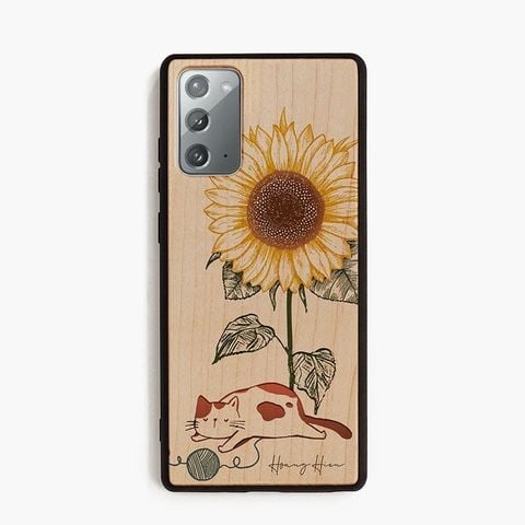 Mèo lười bên hoa hướng dương