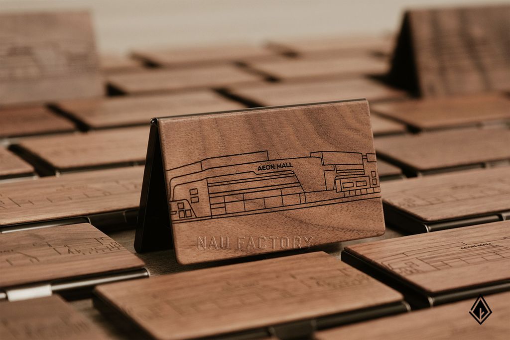 Hộp name card gỗ Walnut | Khắc hình theo yêu cầu