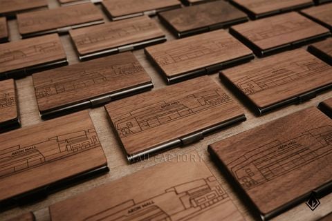 Hộp name card gỗ Walnut | Khắc hình theo yêu cầu