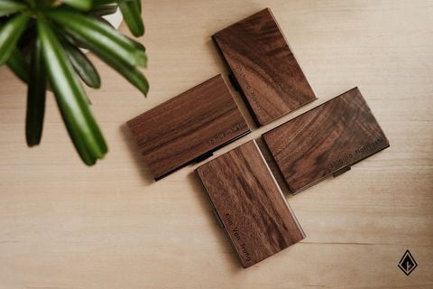 Hộp Name Card gỗ Walnut | Khắc tên theo yêu cầu