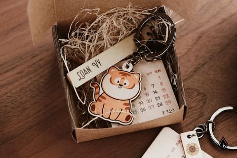 Móc khóa gỗ | Mix&match ngày, tên và con giáp