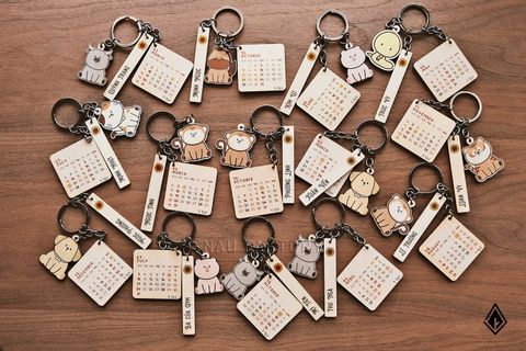 Móc khóa gỗ | Mix&match ngày, tên và con giáp