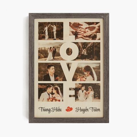 Tranh gỗ để bàn chữ LOVE