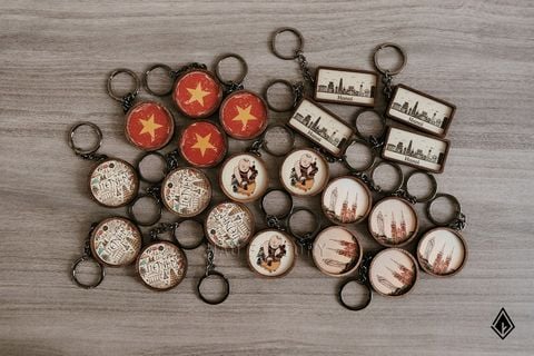 Móc khóa gỗ họa tiết Việt Nam | Thiết kế theo yêu cầu