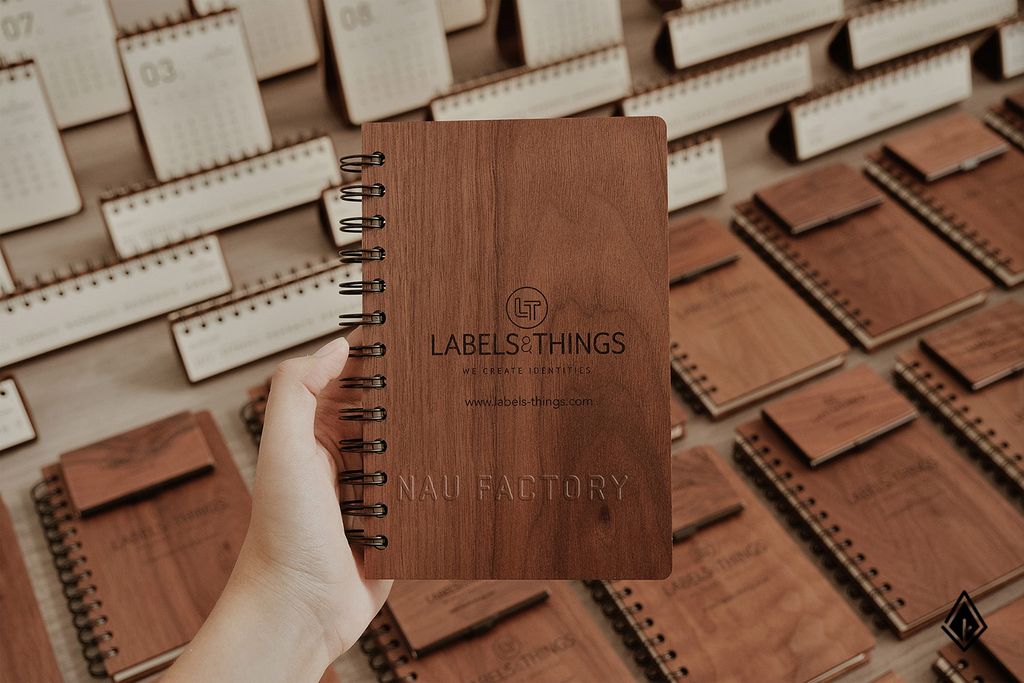 Set Sổ và hộp name card gỗ | Khắc logo theo yêu cầu