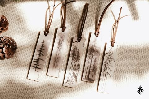 Bookmark gỗ rừng cây | In hình và thông điệp truyền cảm hứng