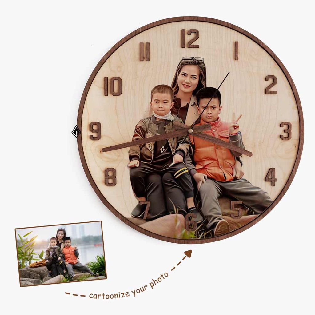 Đồng hồ gỗ vẽ art (Style 3) | Full số